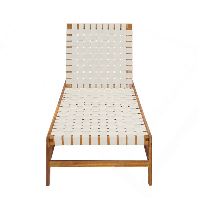 Outdoor Rope Chaise Lounge, Natural, White