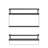 2+1 Tier Wall Mounted Floating Shelves Set Of 2, Rustic Wood Wall Shelf With Metal Frame, Extra Storage Rack With Tissue Rack & Towel Bar, Black-306920202