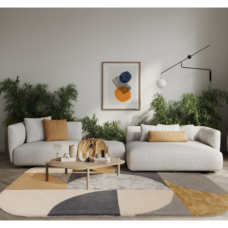 Oval Corel Geometric Wool Hand Tufted Area Rug