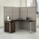 Easy Office L-Shaped 2 Person Cubicle with Cable Management