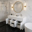 Meuble-lavabo autoportant à 4 portes et 2 tiroirs avec double lavabo et comptoir en polymère blanc Isabella l 60 po x P 20 po
