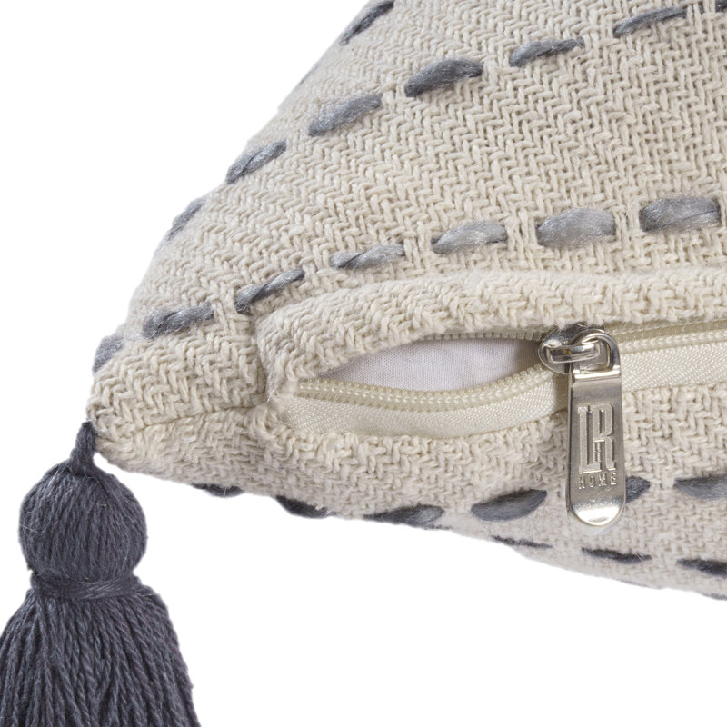 Housse de coussin Oliver, Noir / Ivoire, Housse de coussin seulement - sans coussin