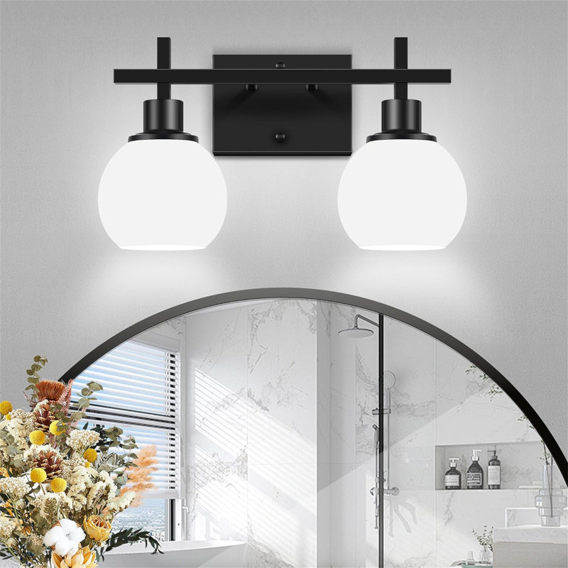 Dimmable Vanity Light, 2, Matte Black