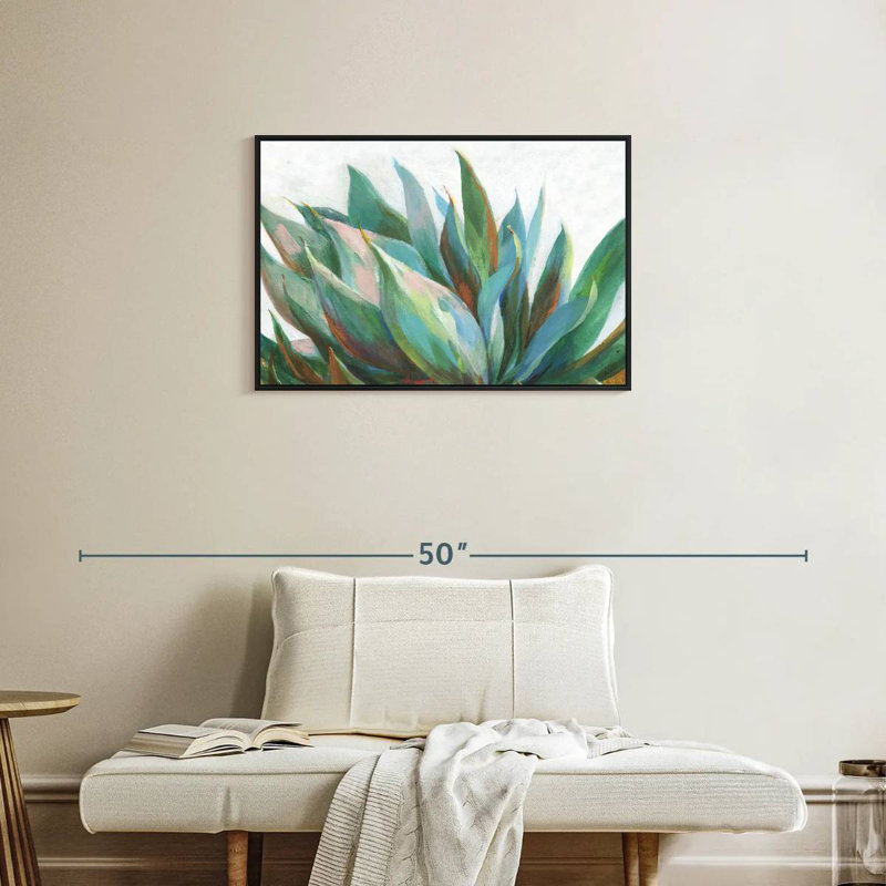 Agave vibrant, Cadre flottant noir, 31 po x 21 po