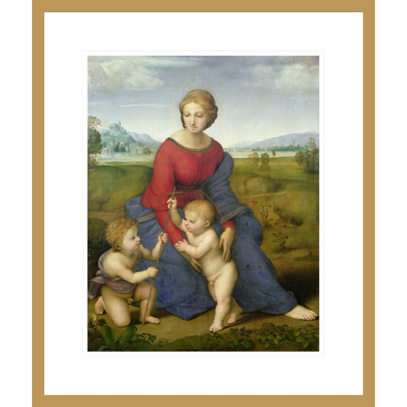 «Madonna in the Meadow» par Raphael, impression giclée encadrée, H 21,08 po x l 17,75 po