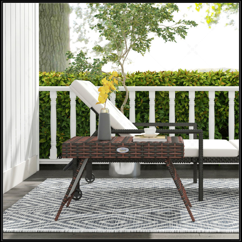 Table d'appoint pliante en rotin