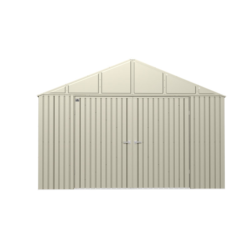 Arrow Elite 12 ft. W x 14 ft. D Galvanized Steel Storage Shed, Cool Gray