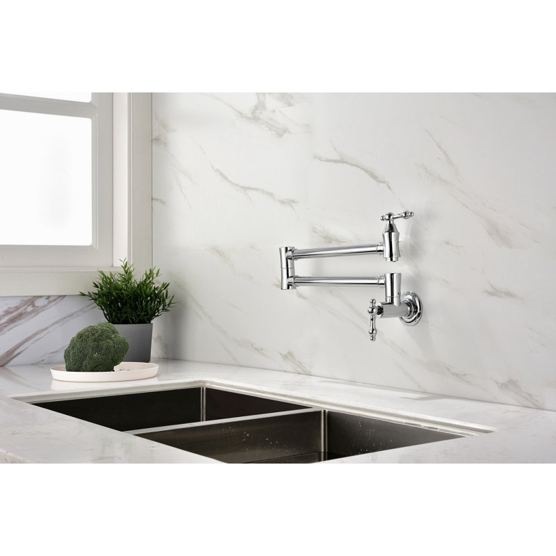 Robinet remplisseur de pot mural, Chrome chrome