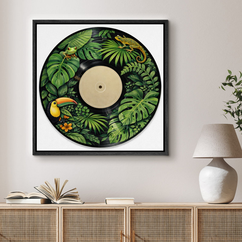 «Tropical Jungle», impression de vinyle sur toile, faune exotique et images botaniques, H 24 po x l 24 po x P 1,5 po