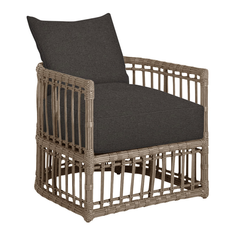 Newport Arm Chair with Cushions, Newport #66 Burlap, No Welt, Verona Fossil