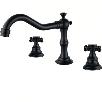 Fermette 8 po Robinet de salle de bain à poignée double à 3 trous avec drain escamotable 