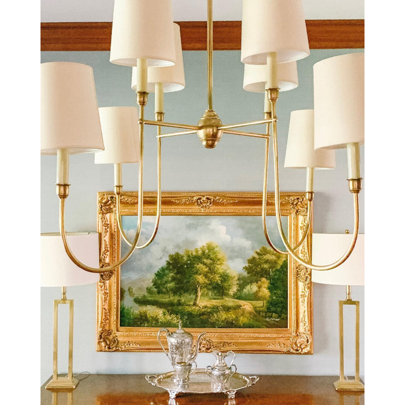 Vendome 8 - Light Chandelier, Hand-Rubbed Antique Brass