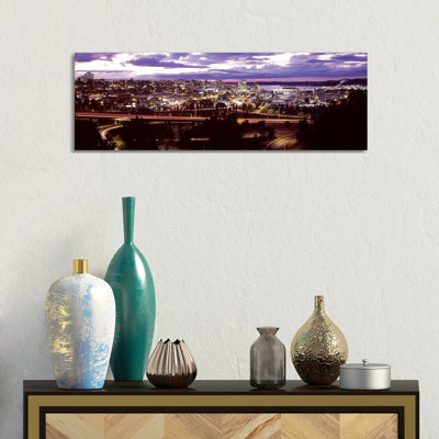 Aerial View Of A City, Tacoma, Pierce County, Washington State, USA 2010 - Wrapped Canvas Panoramic Print