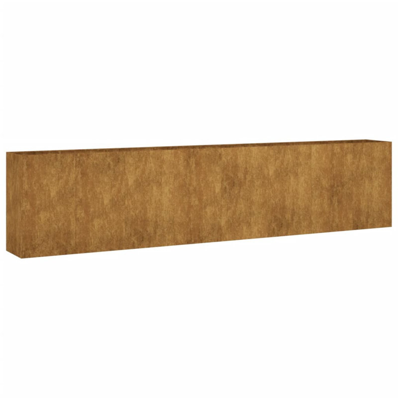 vidaXL Garden Raised Bed Rustic Corten Steel Large Decorative Inlays, 15.7" H x 112" W x 15.7" D
