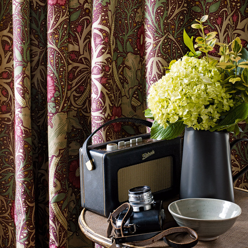 Seaweed Fabric, Ebony/Poppy