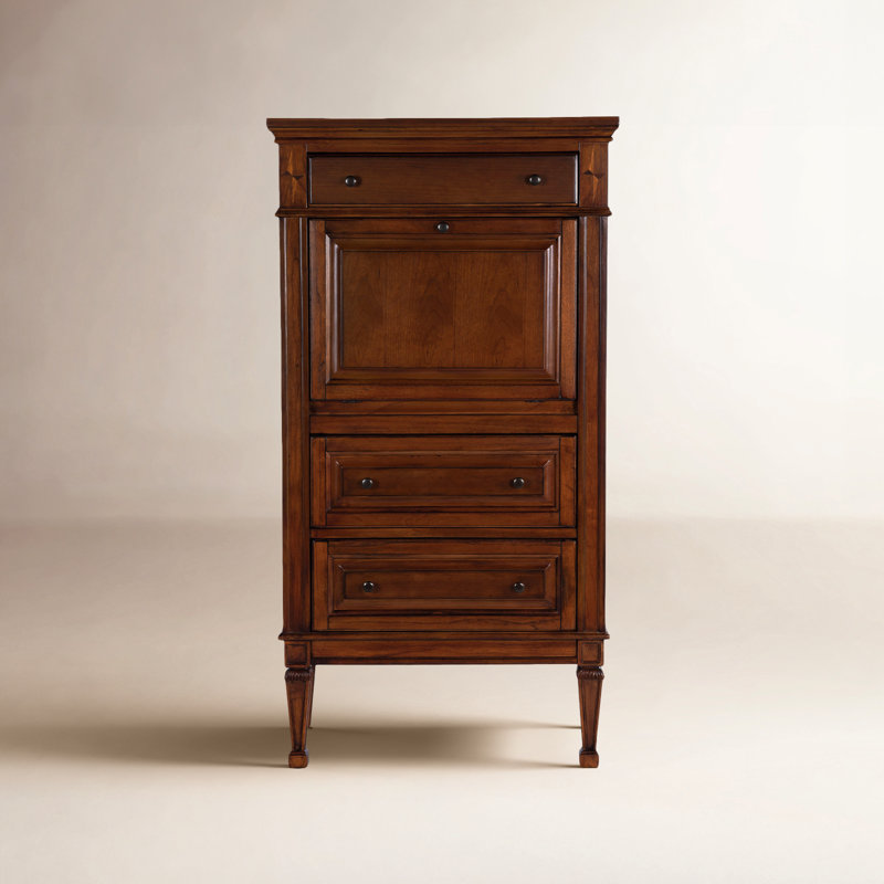 Valmont 1-Door Mirrored Accent Cabinet, Brown