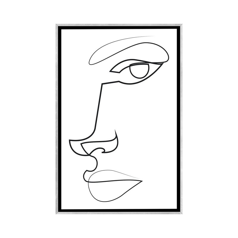 «Abstract Line Face», reproduction d'art sur toile encadrée, H 60 po x l 40 po, Impression encadrée sans passe-partout
