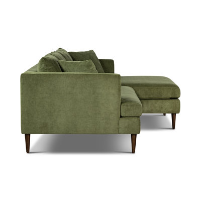 Lucreshia Velvet Sectional Sofa with Extra-Wide Chaise