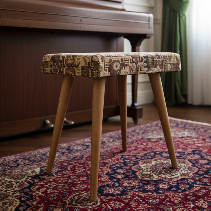 Tabouret de coiffeuse moderne avec repose-pieds - repose-pieds minimal pour chambre à coucher, vestibule et banc de piano