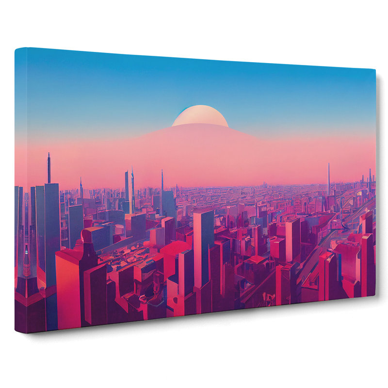 Heavenly City Skyline Architecture - Wrapped Canvas, 35cm H x 50cm W x 3cm D