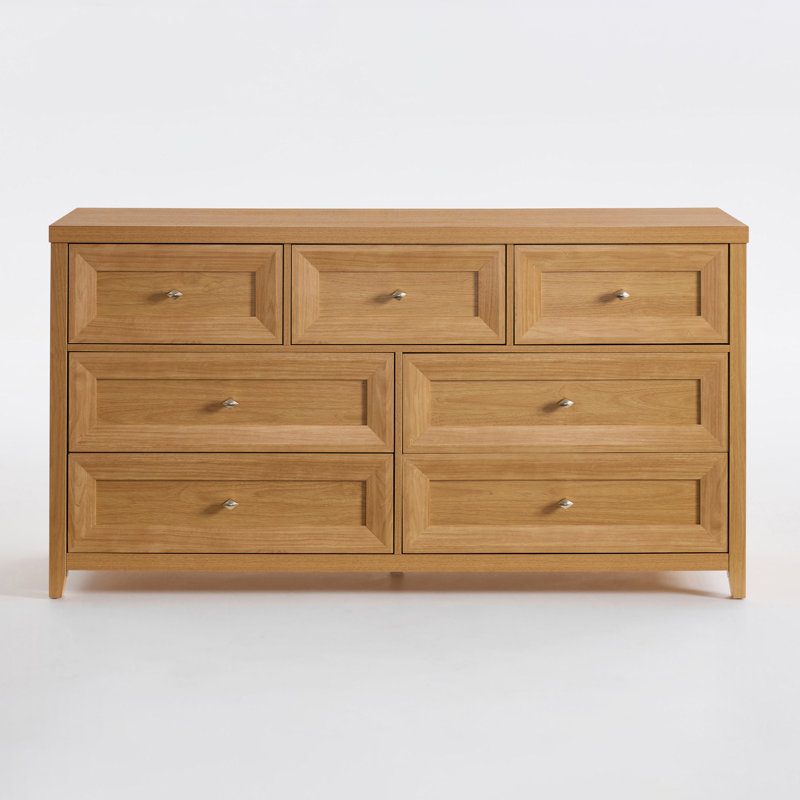Cleckheat 60'' W 7-Drawer Dresser, Honey Oak