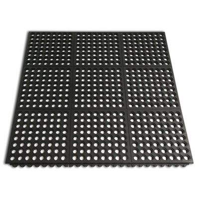 Dura-Chef Rubber-Cal, Inc. 36'' W x 36'' L Garage Flooring in Black
