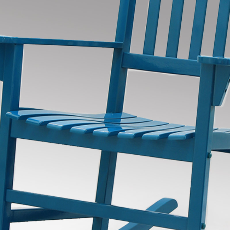 Chaise berçante d'extérieur en acajou Boulder, Bleu acier