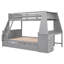 Lit superposé simple au-dessus de double gris avec lit gigogne, bureau, 3 sections de rangement - Vivacité-1653996313
