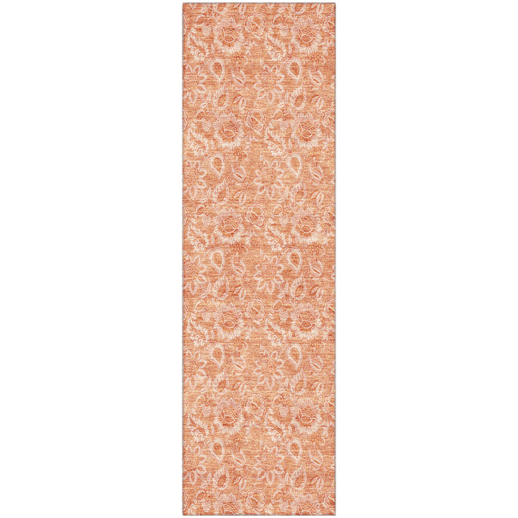 Premium Machine Washable Prisco Salmon Rug