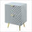 Modern Grey High Gloss 2-Drawer Nightstand