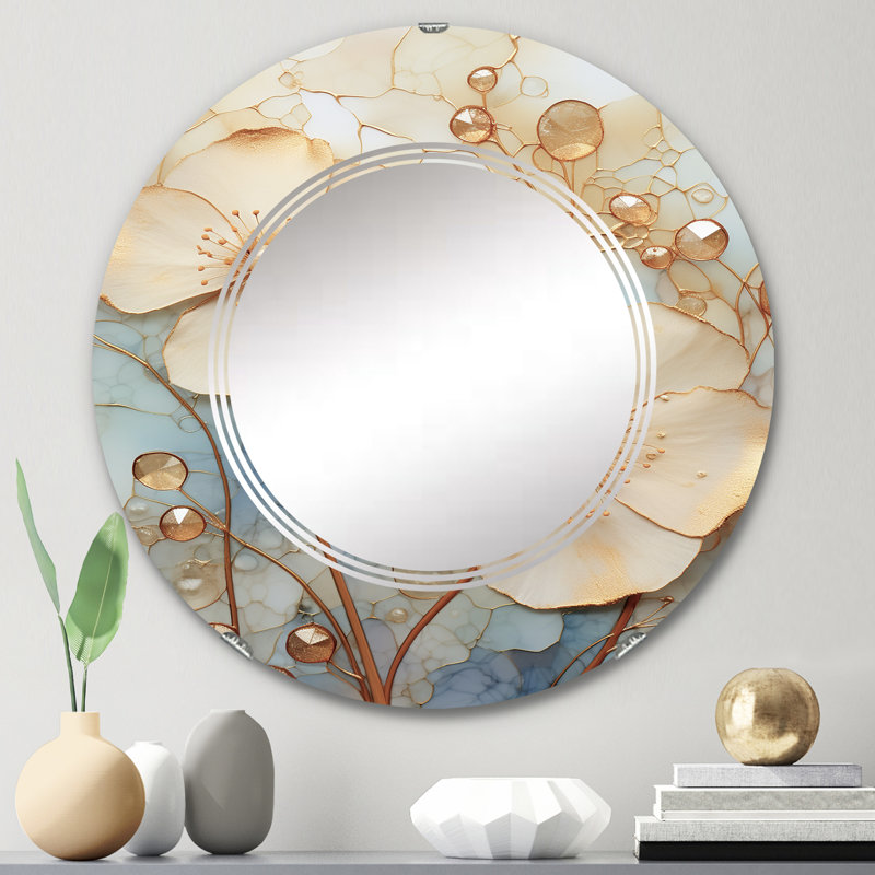 Jeannettes - Miroir mural moderne rond, 24 po x 24 po