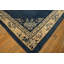 Antique Peking Chinese Floral Blue Navy, Ivory Beige Cream White 1920s Rug