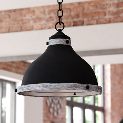 Luminaire suspendu en forme de dôme à 1 lumière Laquane