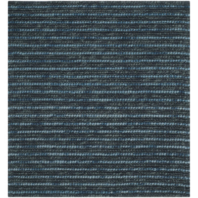 Ferrera Striped Handwoven Dark Blue Rug