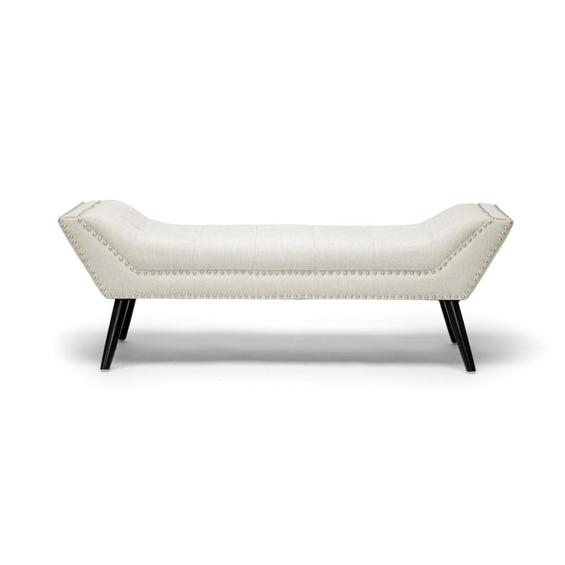 Banc en faux cuir Shanklin, Beige, H 17,75 po x l 47 po x P 19 po