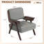 Fauteuil d'appoint rembourré de style moderne du milieu du siècle, de 66 cm de large, avec accoudoirs et pieds en bois massif-1587389814-1587389810