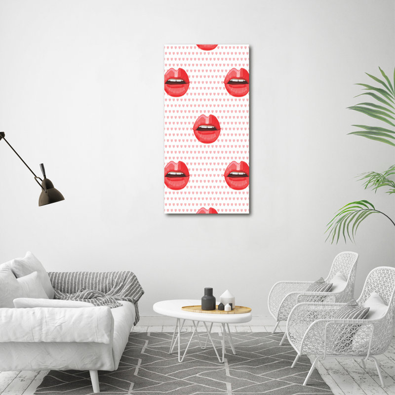 Red Lips - Wrapped Canvas Print