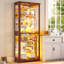 Vitrine à 7 niveaux avec tablettes réglables, lumières RVB, capteur de mouvement et panneau arrière de miroir-1364078493