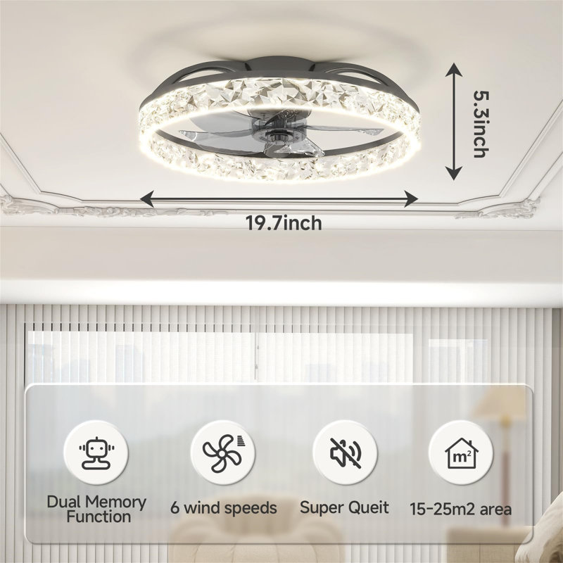 Ceiling Fan with LED Lights, Black