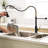 Kitchen Faucet With Pull Out - Finish, Stable Water Temperature Control Contemporary Sink Down Leak- Joint, Adjustable Range-1234986972