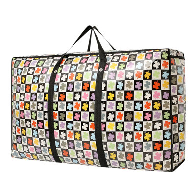 Extra Large Reusable Storage Bags With Strong Handles & Zippers, Heavy Duty Washable Moving Bag, Closet, Underbed Organizer For Bedding, Blanket