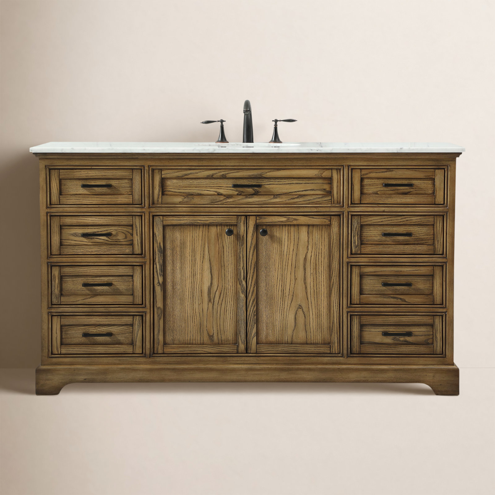Hermes 60'' Single Bathroom Vanity, Dark Brown