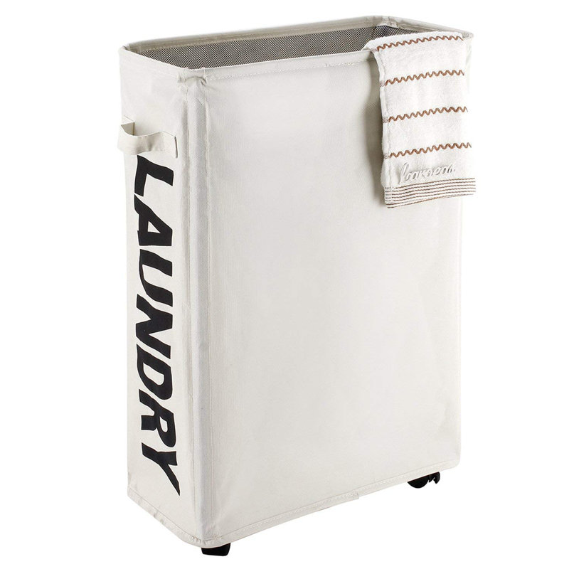 Panier à linge, Blanc crémeux, H 22,8 po x l 15,4 po x P 7,3 po