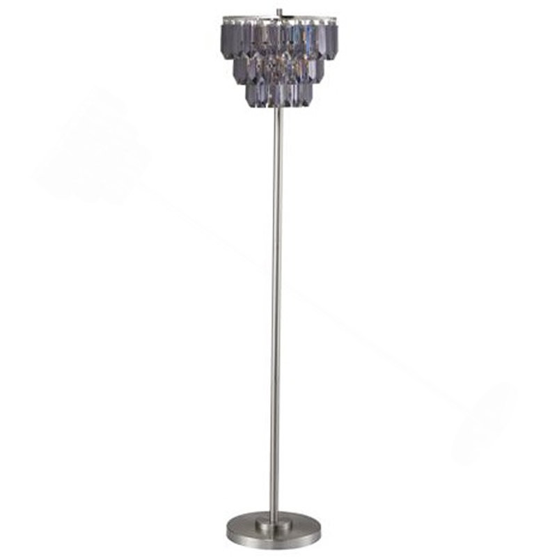 LAMPE DE SOL EN CRISTAL 60,5 "H, Chrome chrome