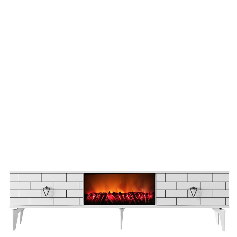 Keikei Unfinished TV Stand, White