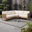 Ensemble de canapé modulaire d'extérieur en bois d'acacia 5 places avec coussins résistants à l'eau pour le patio, le jardin ou la cour