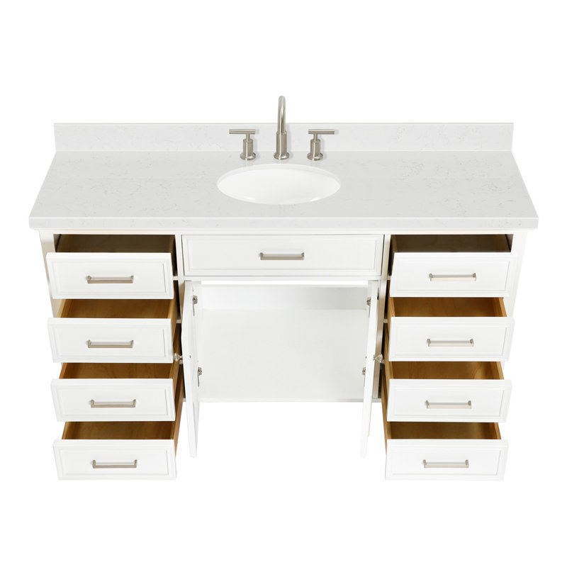 Ensemble de meuble-lavabo simple 60 po Blazier, Blanc
