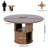 47.2” Round Dining Table For 4, Wood Farmhouse Kitchen Table With Wood 2-layer Storage Shelf Base-279133625