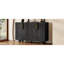 Buffet de rangement rétro de 54 pouces avec configuration à 4 portes, tablettes réglables, placage de frêne antique, ton noir, convient à différentes pièces, support en bois massif, armoire à fermeture silencieuse, quatre