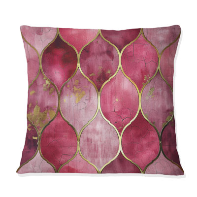 Coussin décoratif moderne rose doré scintillant II